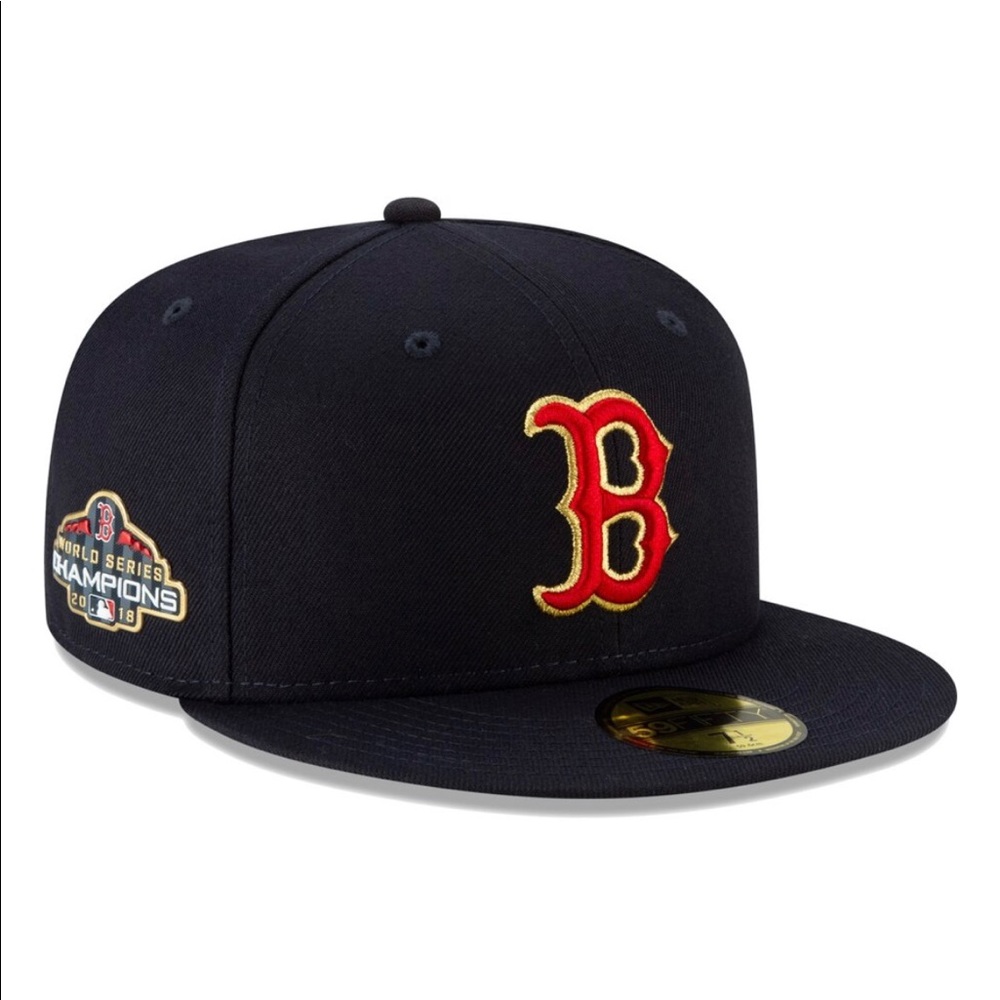 Red Sox World Series 2018 ring ceremony gold hat